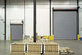 Steel rolling garage door